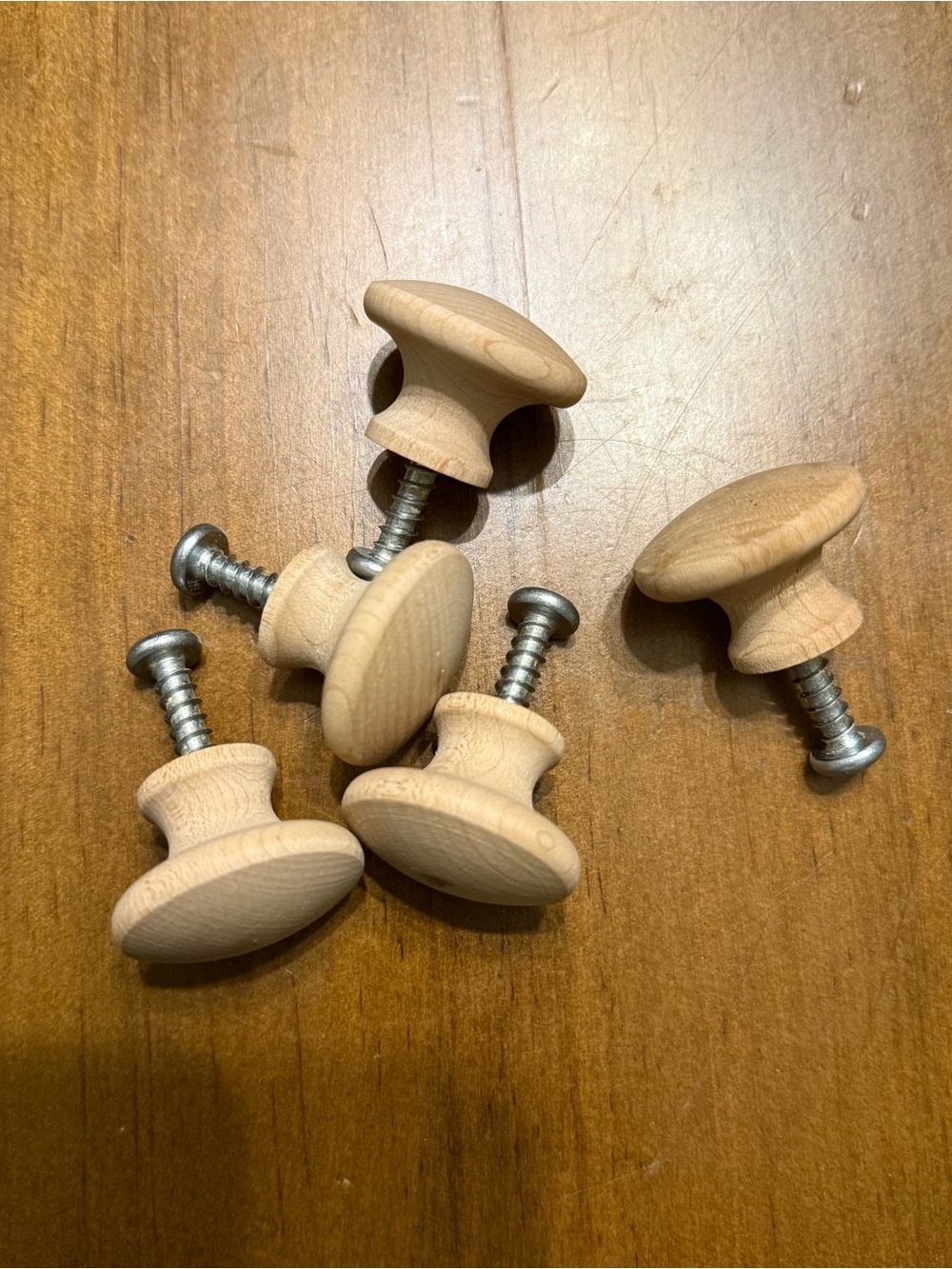 Natural Wood Round Drawer Knobs - Light Wood